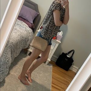 Michael kors cross body beige bag